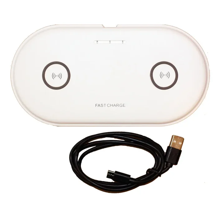Almohadilla de carga Lunasea Dual Qi – Alimentado por USB (fuente de alimentación no incluida) [LLB-63AU-01-00]