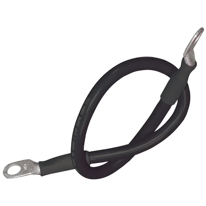 Ancor Battery Cable Assembly, 4 AWG (21mm²) Wire, 5/16″ (7.93mm) Stud, Black – 18″ (45.7cm)