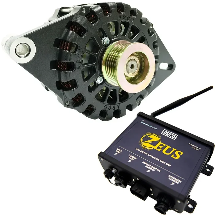ARCO Zeus 24V 4kW Low Turn On (LTO) 1″-2″ Single Foot Alternator w/Isolated Ground Zeus High-Energy Alternator Regulator [4405-AZ1000]