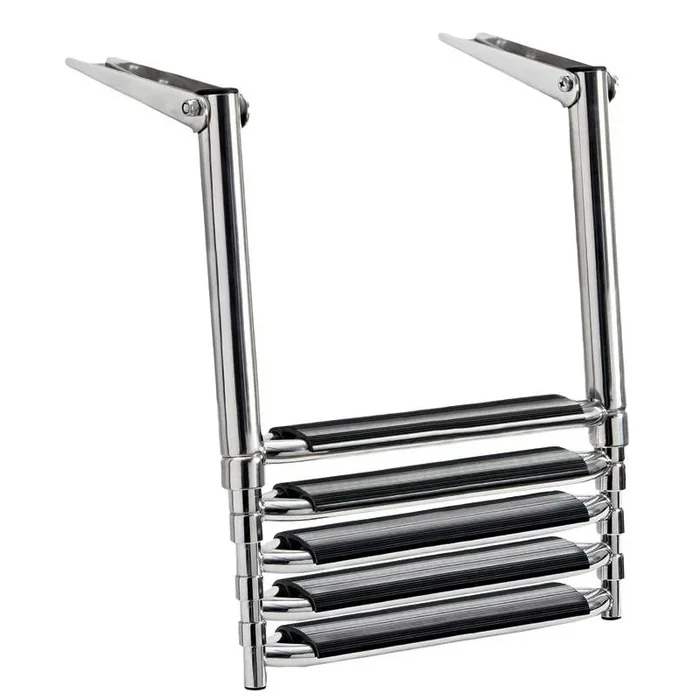 BIG Telescopic 5-Step Ladder for Marine Platforms – AISI316 Stainless Steel with Comfort Steps by Osculati