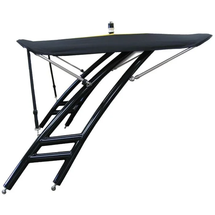 Black Bimini Top for MTK by Osculati – UV-Resistant Sunbrella Fabric with Anodized Aluminium Frame, Quick Installation and Space-Saving Design