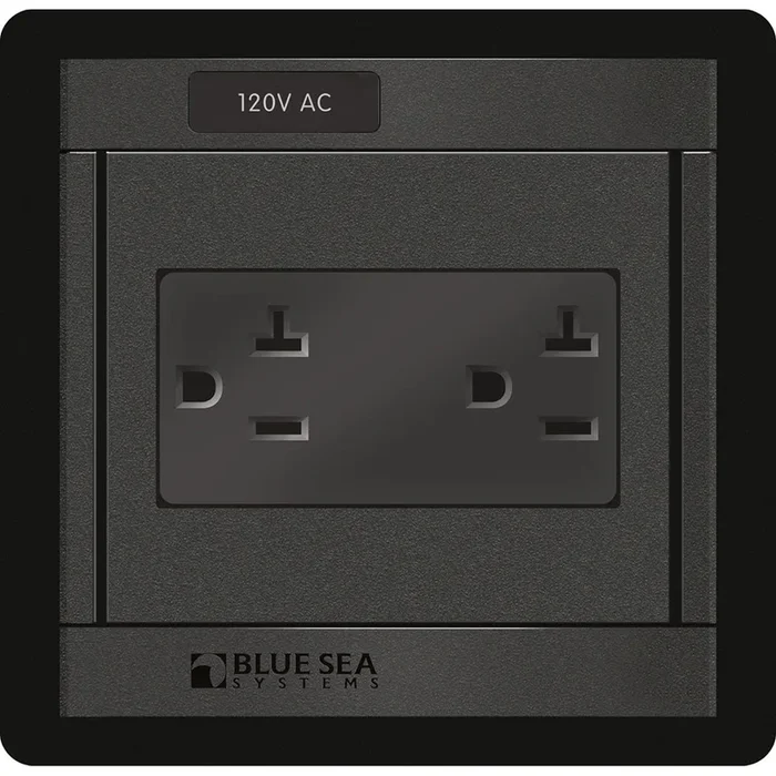 Blue Sea 1479 360 Panel – 120V AC DUal Outlet [1479]