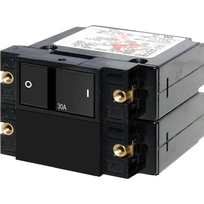Blue Sea 7414 A-Series Flat Rocker Circuit Breaker – Double Pole – 30A