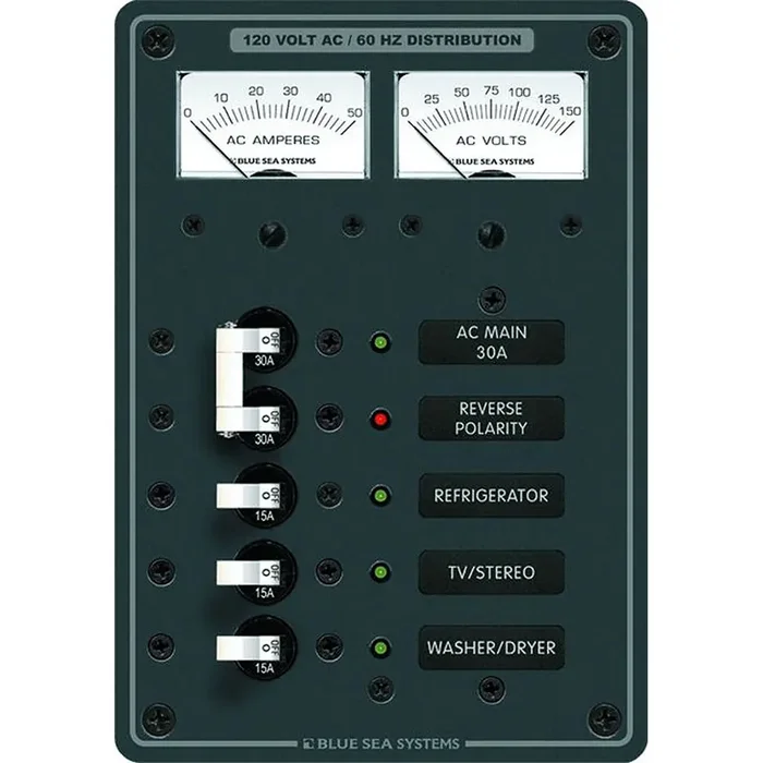 BLUE SEA 8409 BREAKER PANEL120VAC 5POS MAIN – 8409