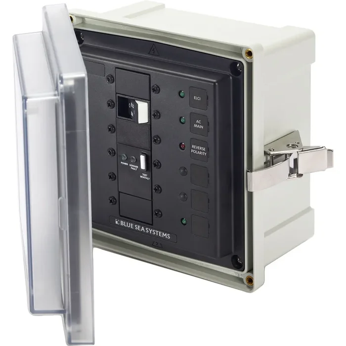 Blue Sea SMS Surface Mount System Panel Enclosure – 120/240V AC/50A ELCI Main – 1 Blank Circuit Position