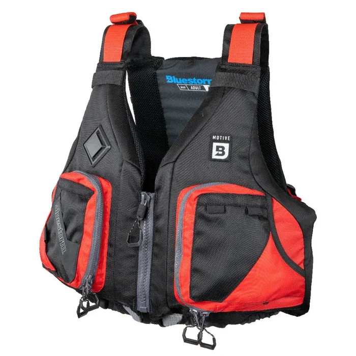 Bluestorm Motive Kayak Fishing Vest – Nitro Red – L/XL