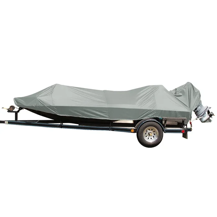 Carver Performance Poly-Guard Styled-to-Fit Boat Cover f/15.5′ Jon Style Bass Boats – Grey