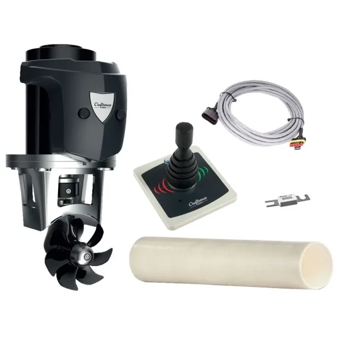Craftsman 40kgf 12V Maneuvering Propeller with 2.6 kW Motor, 110mm Tunnel, 7m Cable, Joystick, and Fuse Kit for Boats