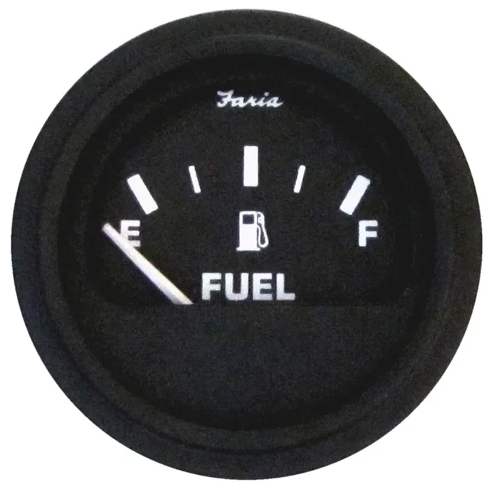 Faria 2″ Heavy-Duty Fuel Level Gauge – Black w/Black Bezel