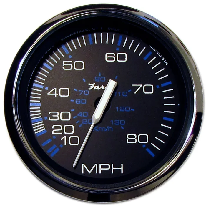 Faria Chesapeake Black 4″ Speedometer – 80MPH (Pitot)