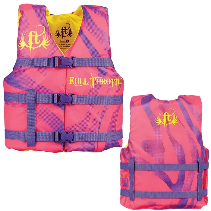Full Throttle Character Life Vest – Youth 50-90lbs – Pink