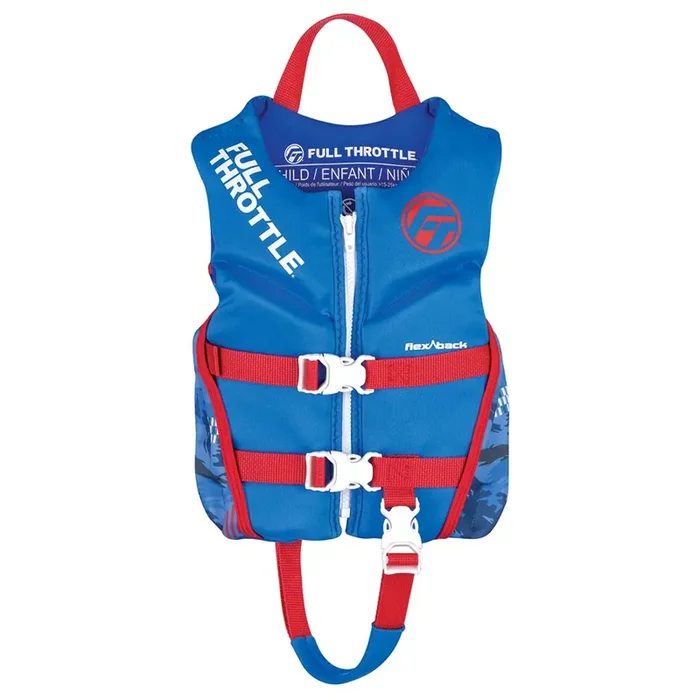 Full Throttle Child Rapid-Dry Flex-Back Life Jacket – Blue