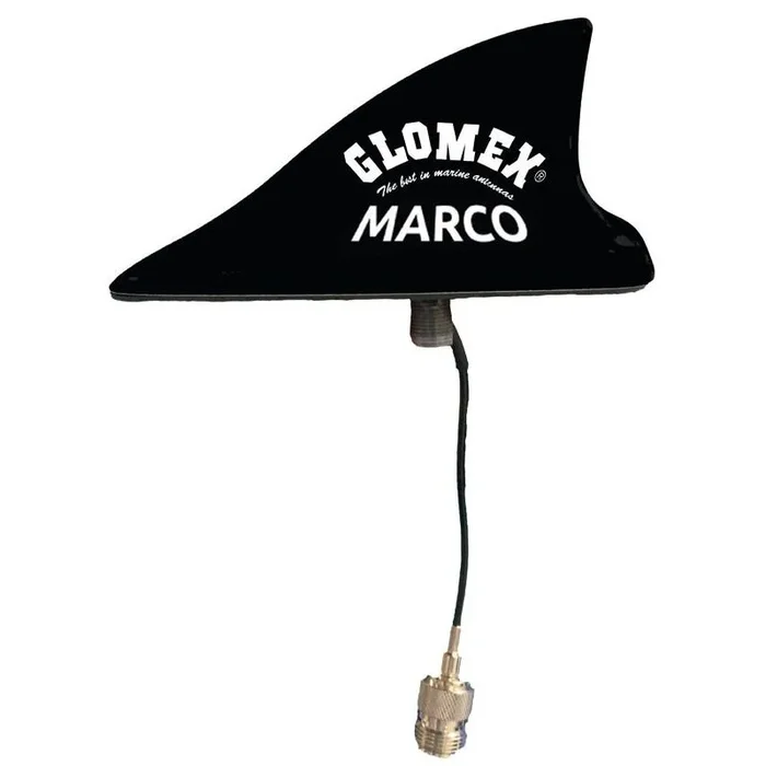 GLOMEX MAKO 250mm Black VHF Antenna – Low Profile Marine Communication for RIBs and Medium-Sized Motorboats with Life Warranty and 8m Coax Cable