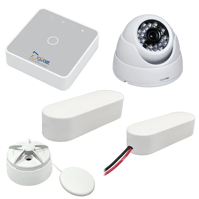 Glomex ZigBoat™ Starter Kit System w/Camera – Includes Gateway, Battery, Flood, Door/Porthole Sensor & IP Camera