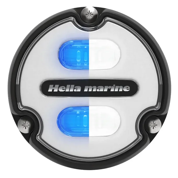 Hella Marine Apelo A1 Blue White Underwater Light – 1800 Lumens – Black Housing – White Lens