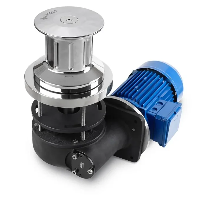 Italwinch ARAN 2200W 230V/400V Stainless Steel Winch for Boats up to 28m – Vertical Shaft with Maximum Pull of 2100 Kg and Drum فوق Barbotin