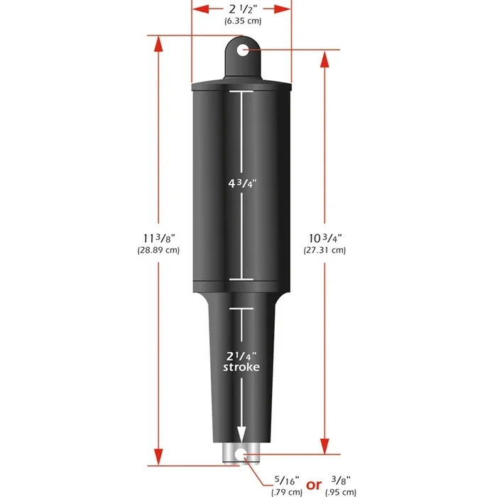 Lenco 101XD Extreme Duty Actuator – 12V – 2-1/4″ Stroke – 5/16″ Hardware [15055-001]