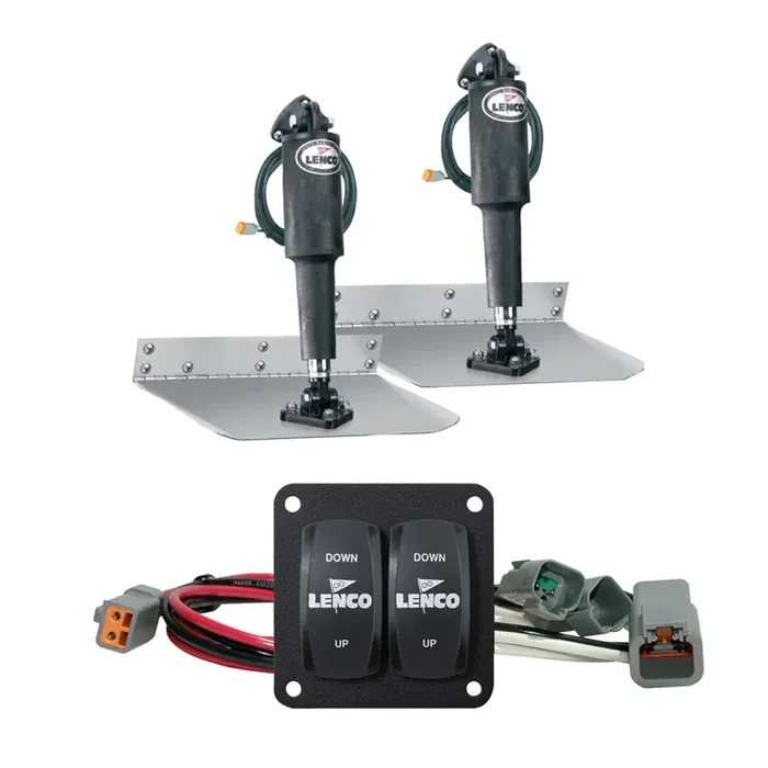 Lenco 9in x 12in Standard Trim Tab Kit with Double Rocker Switch