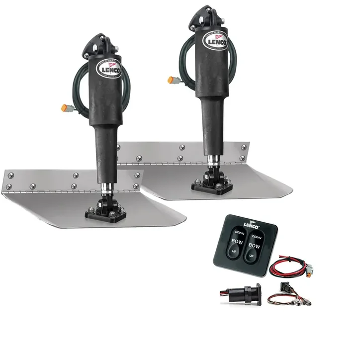 Lenco 9in x 24in Standard Trim Tab Kit with Standard Tactile Switch Kit 12V