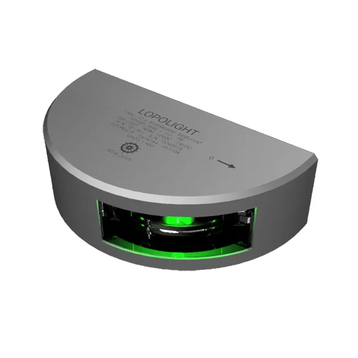 Lopolight Series 101-001 – Starboard Side Light – 1NM – Vertical Mount – Green – Silver Housing [101-001]