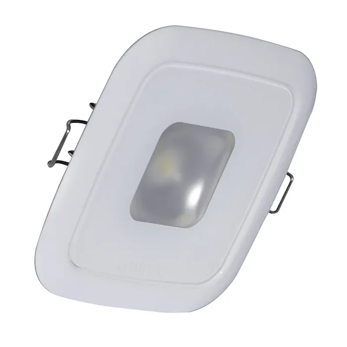 Lumitec Square Mirage Down Light – White Dimming, Red/Blue Non-Dimming – White Bezel – 116128