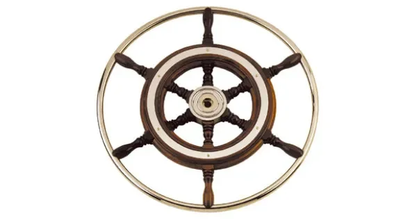 Mahogany helmsmann wheel with Stainless Steel grip 600mm