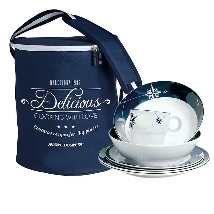 Marine Business Melamine Tableware Set and Basket – Northwind – Set of 24