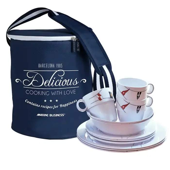 Marine Business Melamine Tableware Set and Basket – Regata – Set of 24