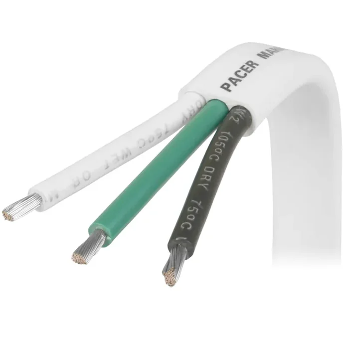 Pacer 10/3 AWG Triplex Cable – Black/Green/White – 500‘ – W10/3-500
