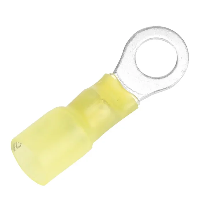 Pacer 12-10 AWG Heat Shrink Ring Terminal – 1/4″ Stud Size – 100 Pack