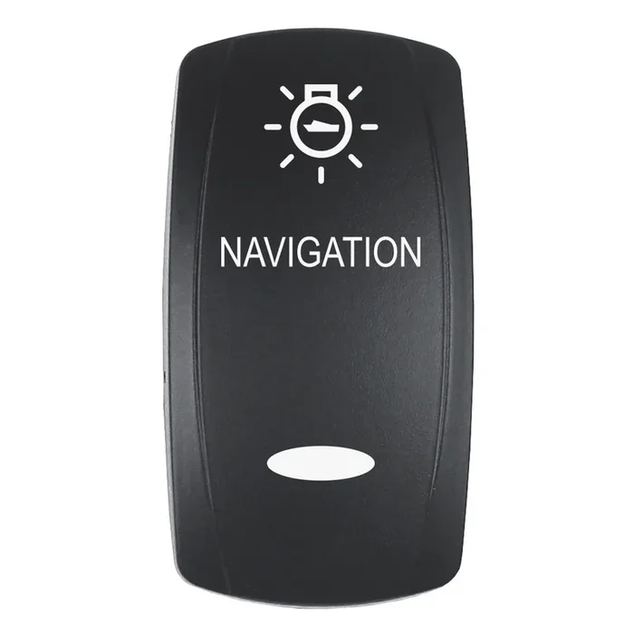 Pacer Actuator – ‘NAVIGATION’ f/V Series Contura Switches – Black – Laser Etched (Top/Bottom Light) [EV2LE-NAV]