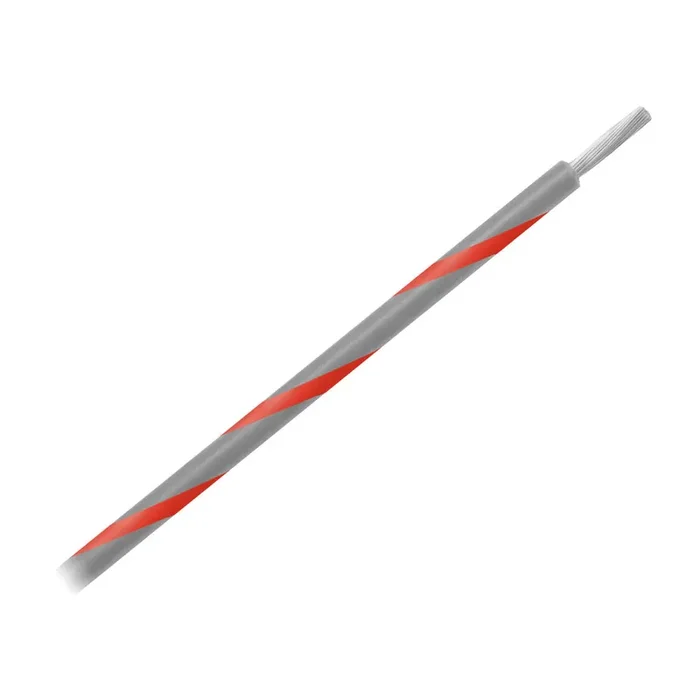 Pacer Group 14 AWG Striped Marine Wire 500‘ Spool – Grey with Red Stripe – WUL14GY-2-500