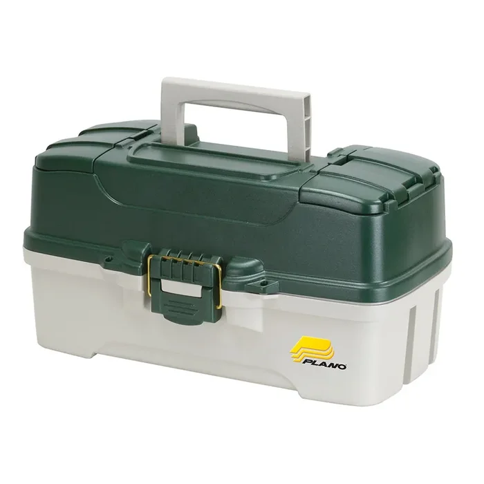 Plano 3-Tray Tackle Box w/Dual Top Access – Dark Green Metallic/Off White – 620306