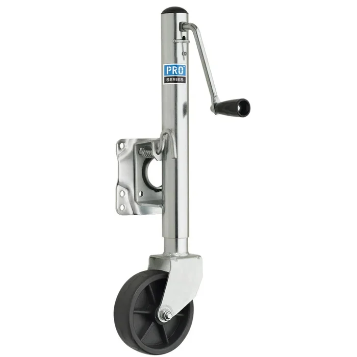 Pro Series 1000 lbs. Zinc Plated Swivel Jack w/6″ Poly Wheel [EJ10000101]