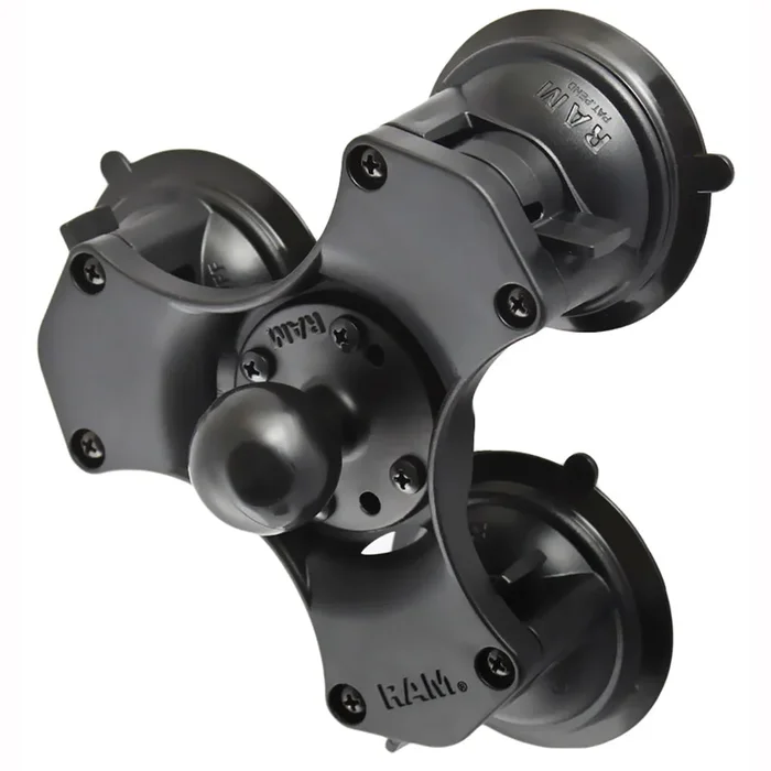 RAM Mount Triple Suction Cup Base w/1.5″ Diameter Ball [RAP-365-224-1U]