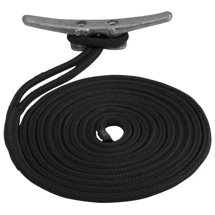 Sea-Dog Double Braided Nylon Dock Line – 3/4″ x 50′ – Black