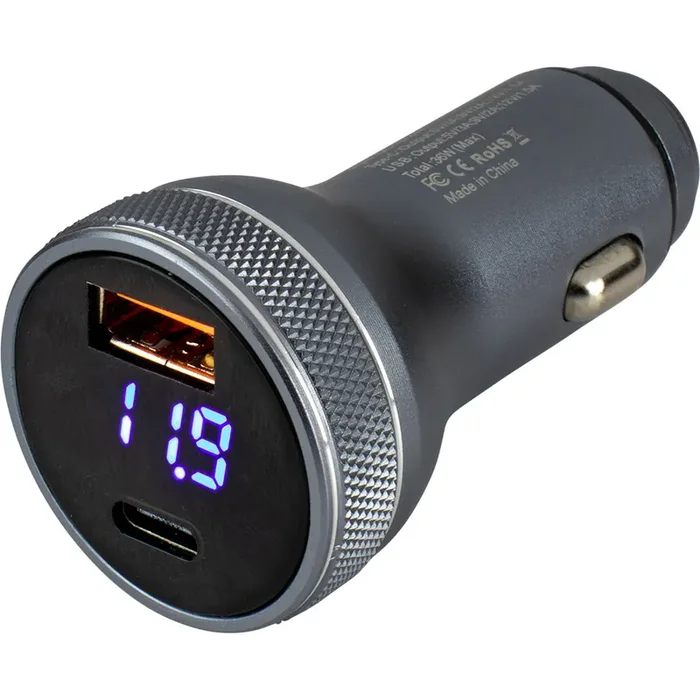 Sea-Dog Round USB & USB-C Power Plug w/Voltmeter – 426514-1