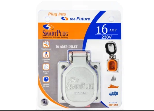 SmartPlug 16 Amp – Stainless Steel Inlet w/ SS Cover Assembly