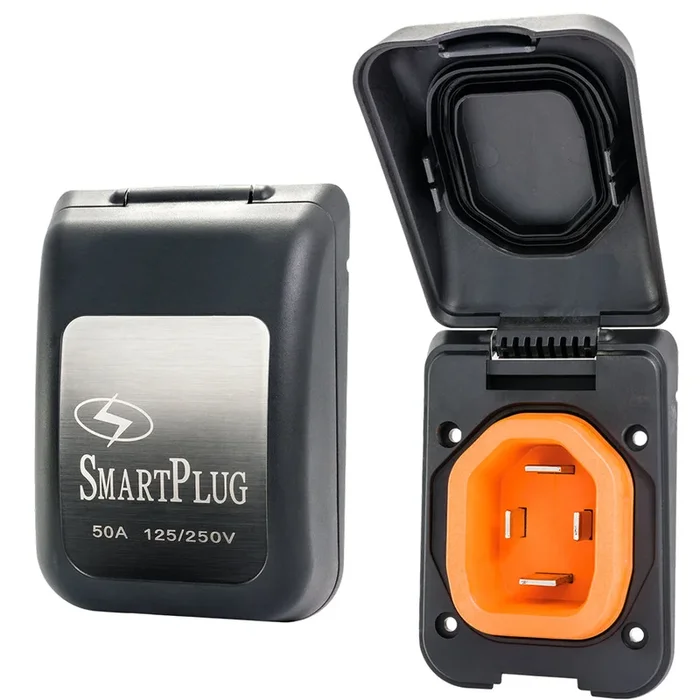 SmartPlug 50 Amp Non Metallic Black Inlet – Boat & RV Side