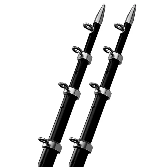 TACO 15‘ Black/Silver Outrigger Poles – 1-1/8″ Diameter – OT-0442BKA15