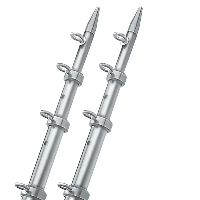 TACO 15‘ Silver/Silver Outrigger Poles – 1-1/8″ Diameter – OT-0442VEL15