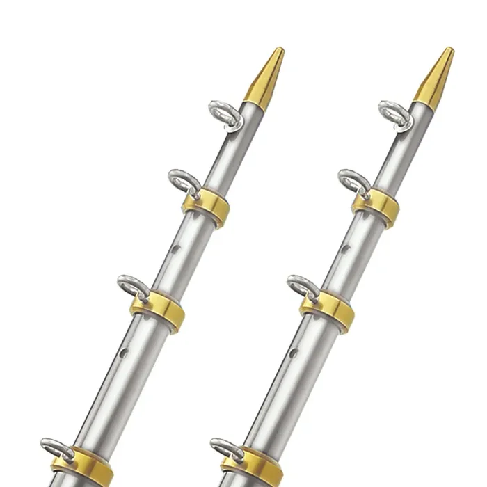 TACO 15ft Telescopic Outrigger Poles HD 1-½in – Silver/Gold
