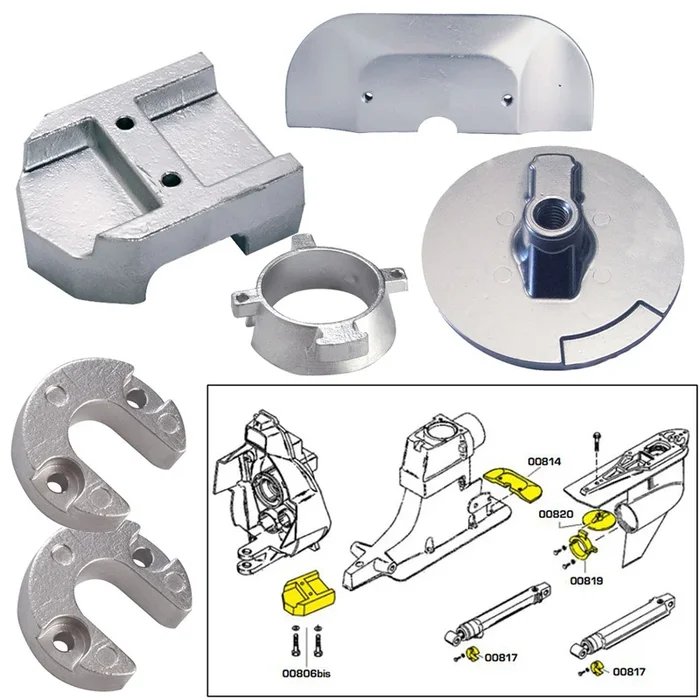Tecnoseal Anode Kit w/Hardware – Mercury Alpha 1 Gen 2 – Magnesium [20801MG]