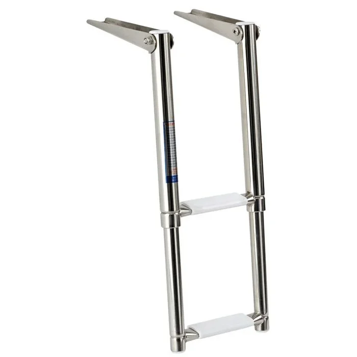 Telescopic Narrow Ladder AISI316 2 Steps – Mirror-Polished Stainless Steel for Nautical Use