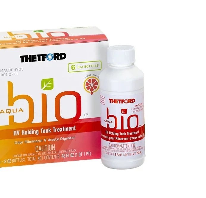 Thetford AquaBio RV Holding Tank Treatment – Citrus Twist Scent – 6-Pack of 8oz Bottles
