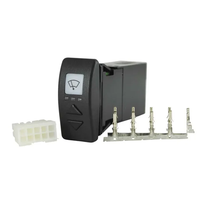 Universal Rocker Switch for Dual Wipers – 12/24V with LED Lighting, Self-Parking & Automatic Washing Program for Boats and Yachts