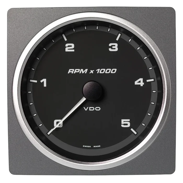 Veratron 4-3/8″ (110mm) AcquaLink® Tachometer 5000 RPM – 12/24V – Black Dial & Bezel