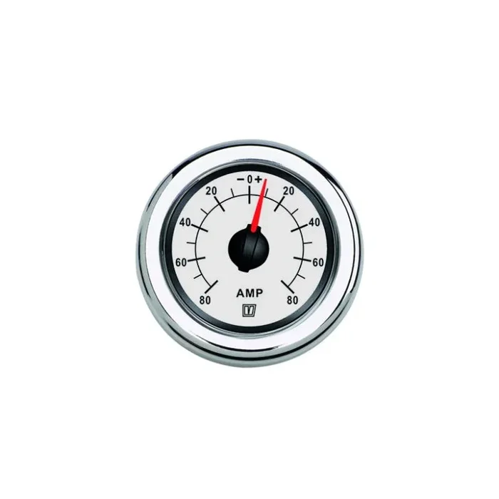 VETUS Ampmeter, white, 12 / 24 V (+/- 150A), cut-out size Ø 52 mm (incl. shunt) AMP150W
