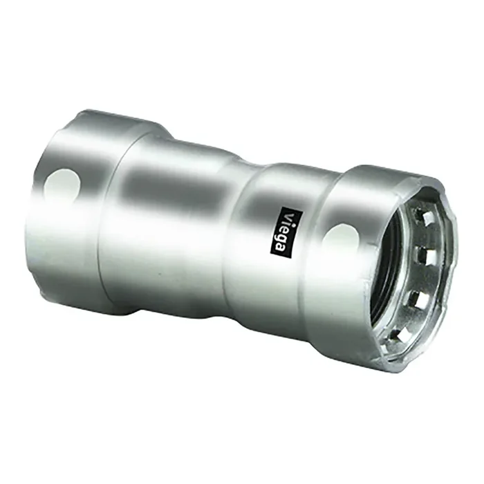 Viega MegaPress 1/2″ Stainless Steel 304 Coupling w/Stop – Double Press Connection – Smart Connect Technology – 95285