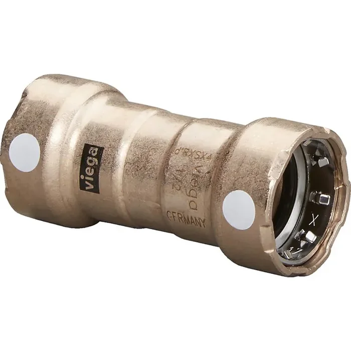 Viega MegaPress 1″ Copper Nickel Coupling w/Stop Double Press Connection – Smart Connect Technology – 88390
